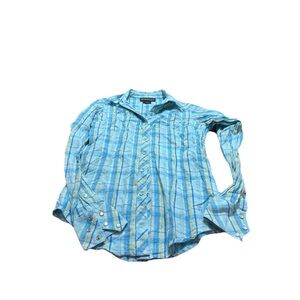 Ariat Women’s Blue/Yellow Long Sleeve Button Up Shirt! Size XS